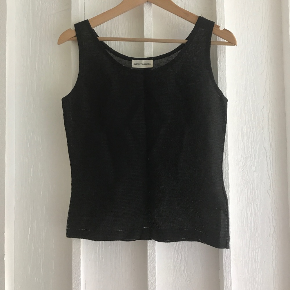 Vintage sheer black tank top