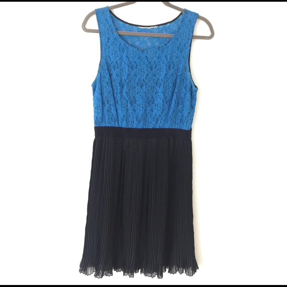 Blue + Black Lace Dress