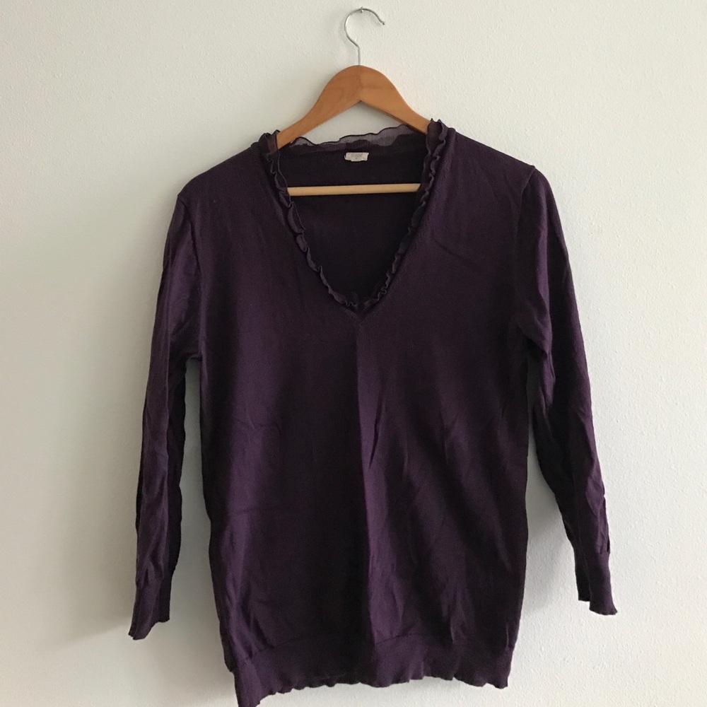 Dark purple J. Crew v-neck sweater