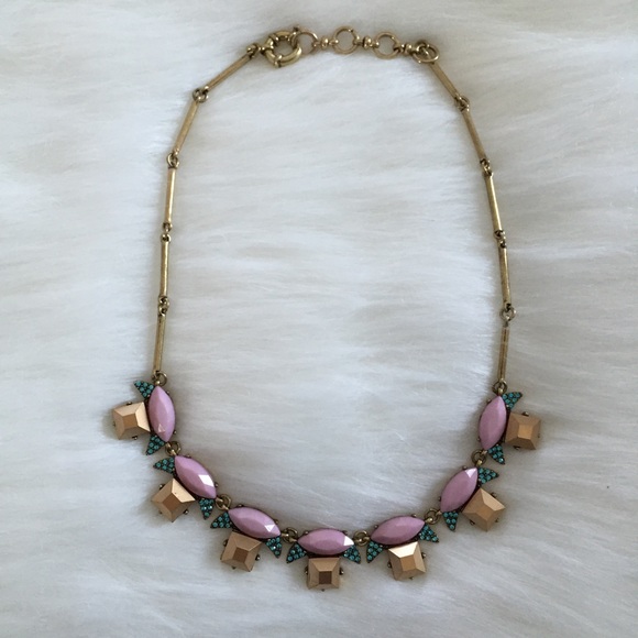 "Nellie" Necklace || Pink & Gold Jewel Statement - Picture 2 of 7