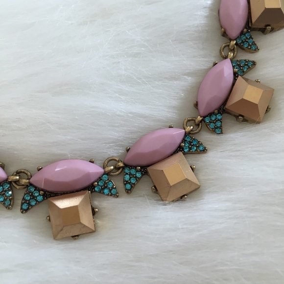 "Nellie" Necklace || Pink & Gold Jewel Statement - Picture 3 of 7