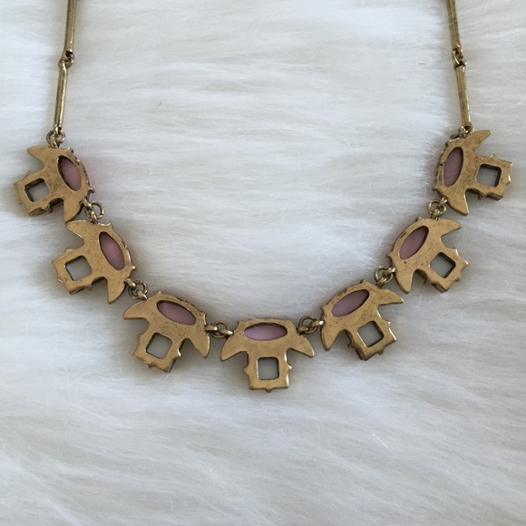 "Nellie" Necklace || Pink & Gold Jewel Statement - Picture 5 of 7