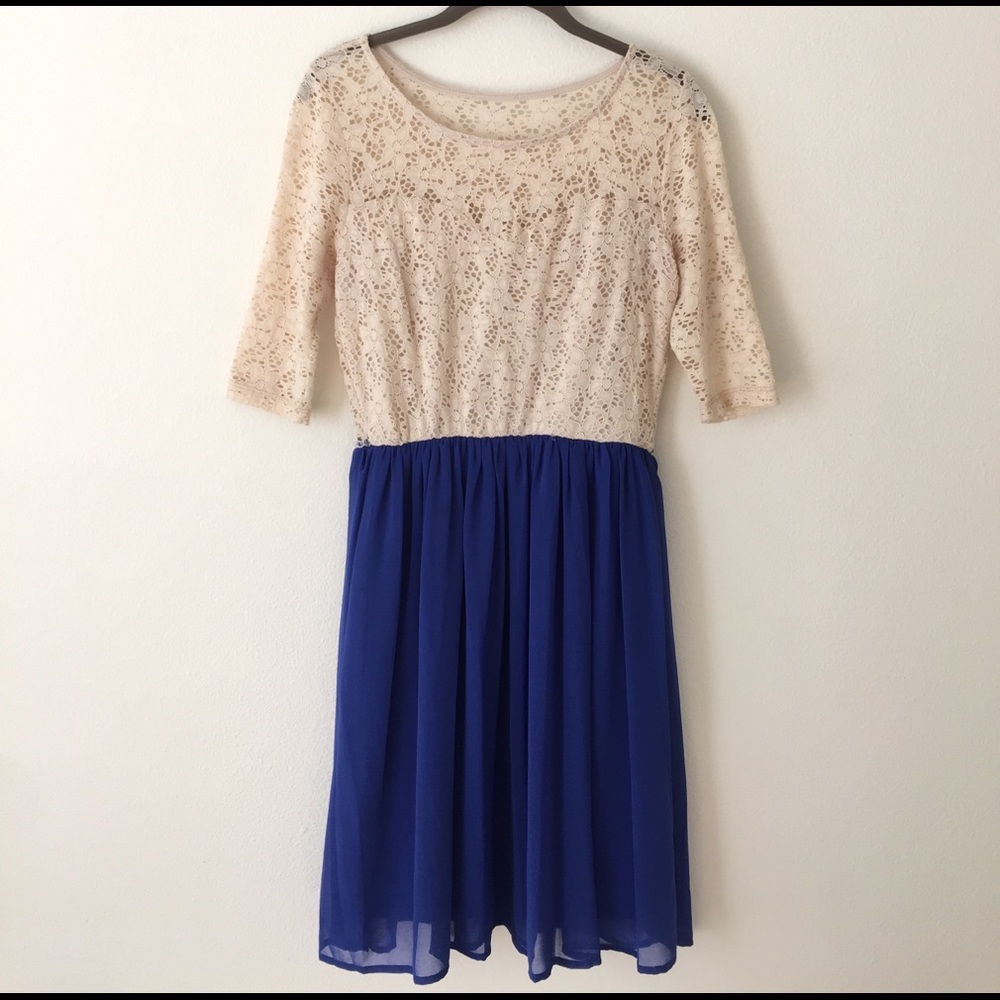 Two Tone Lace Cocktail Dress
