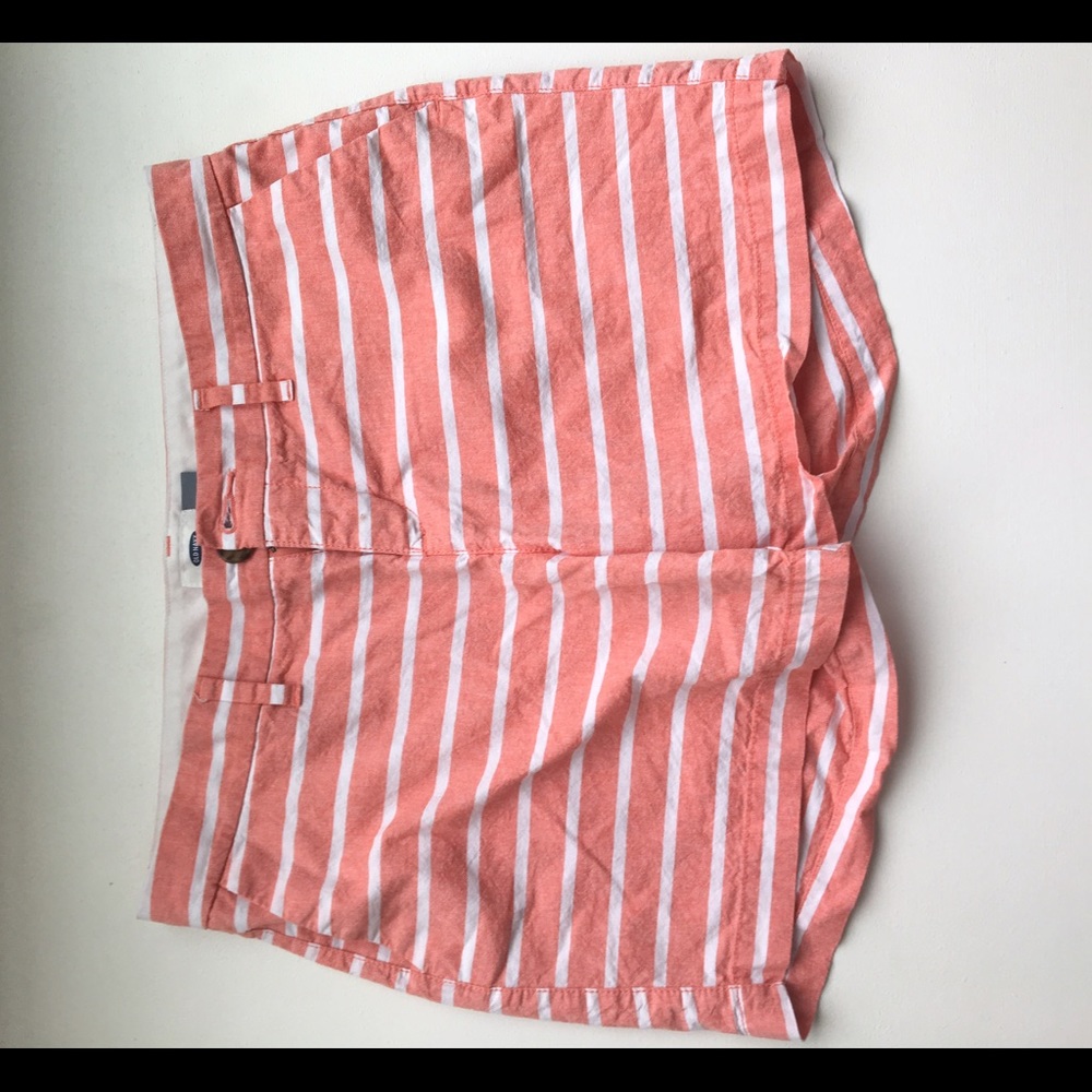 Coral and white shorts