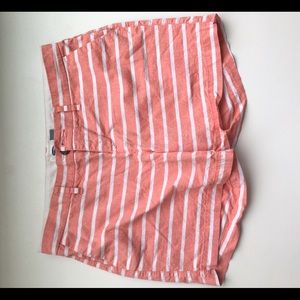 Coral and white shorts