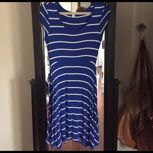 Blue white striped dress