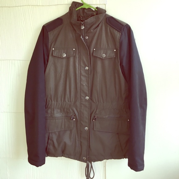 Laundry By Shelli Segal Jackets & Blazers - Army Green & Black Utility Jacket