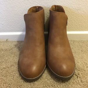 Torrid Cognac Zip Side Ankle Bootie - Size 10.5