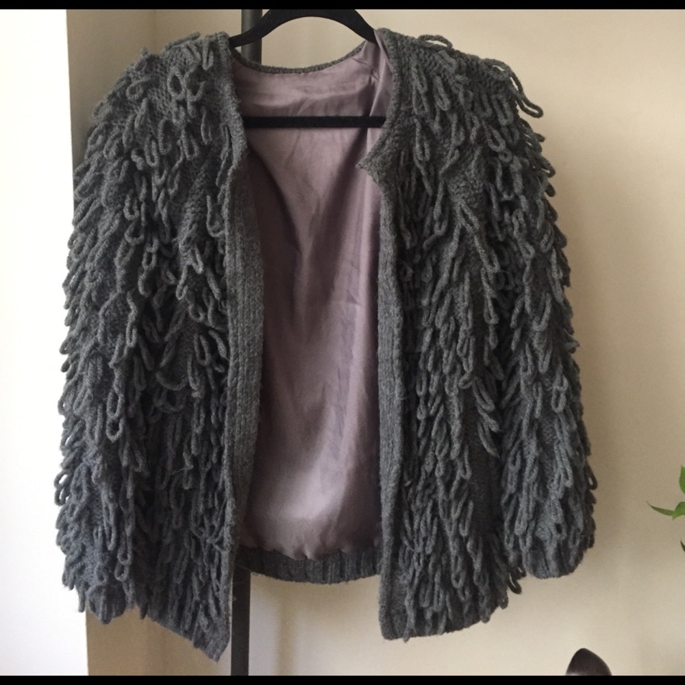 Grey sweater jacket