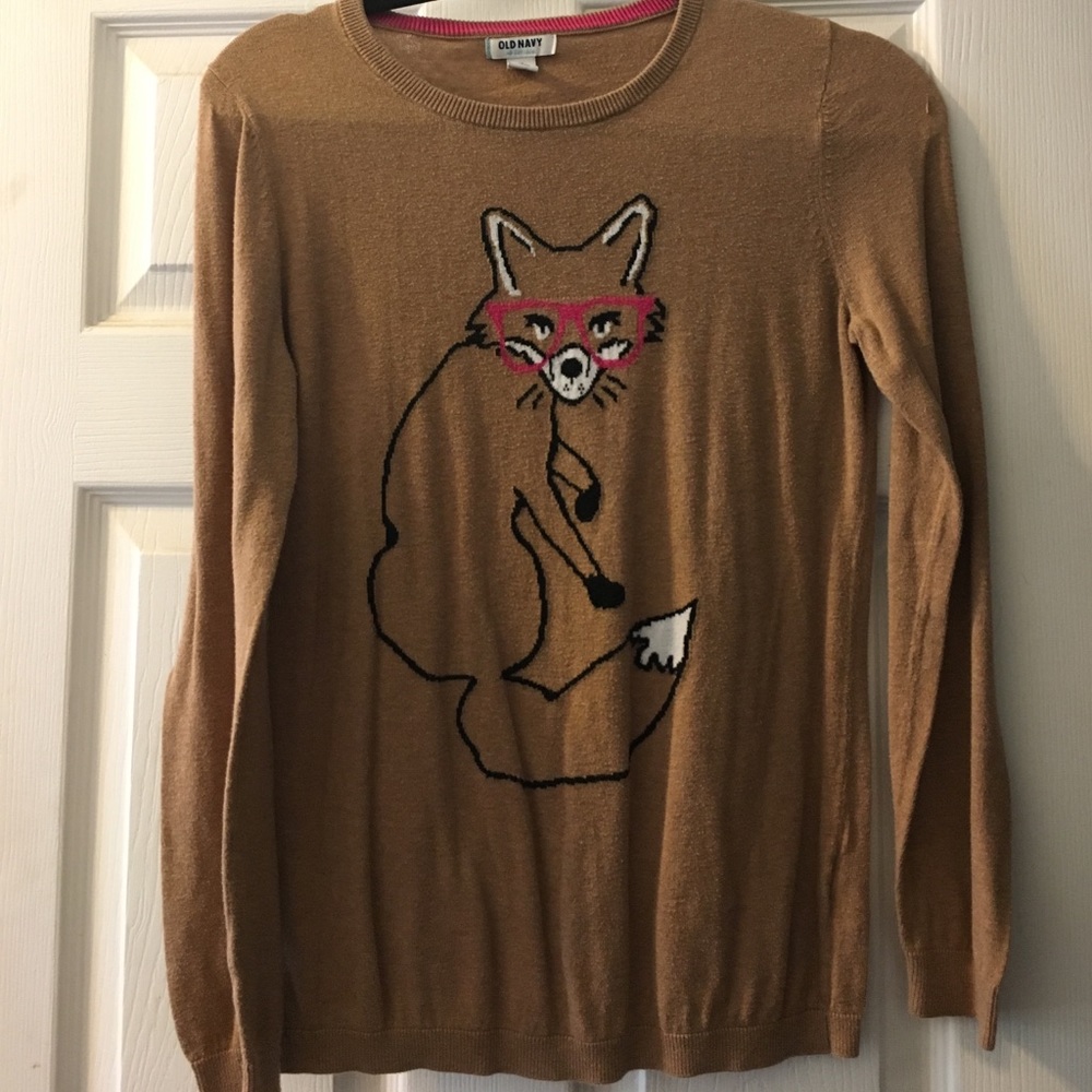 Super Cute Fox sweater brown old navy medium