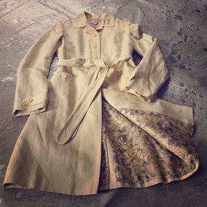 Soft Yellow 3/4 length Trench Coat