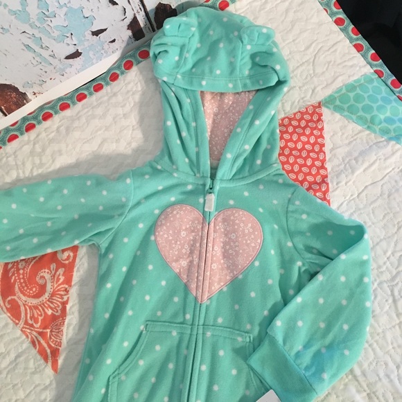 💚🐻Carter's Polka Dot OnePiece with Bear Ears🐻💚 - Picture 2 of 5