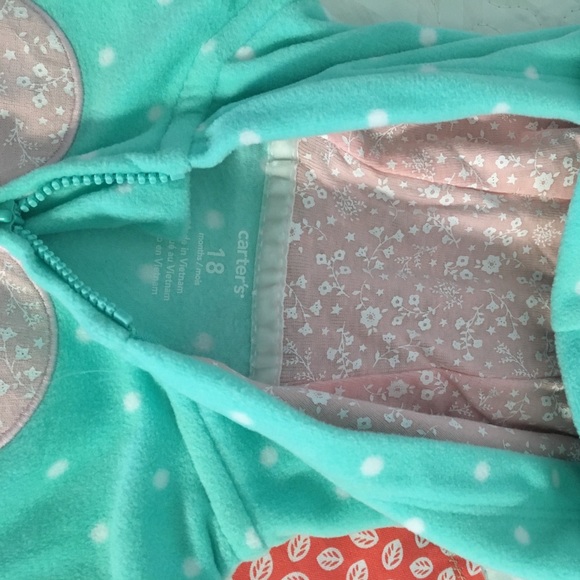 💚🐻Carter's Polka Dot OnePiece with Bear Ears🐻💚 - Picture 4 of 5