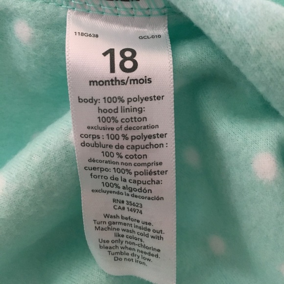 💚🐻Carter's Polka Dot OnePiece with Bear Ears🐻💚 - Picture 5 of 5