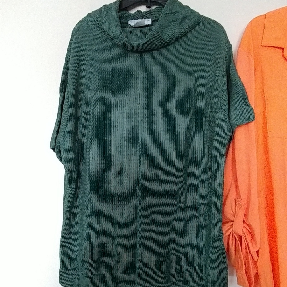 WOMEN'S SS SHIRTS. COWL NECK MESH NWOT COLLARED
