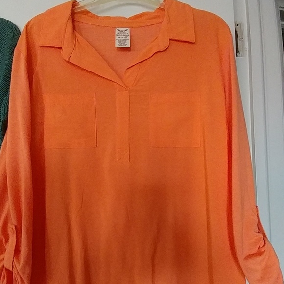 WOMEN'S SS SHIRTS. COWL NECK MESH NWOT COLLARED - Picture 7 of 8