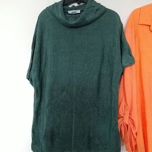 WOMEN'S SS SHIRTS. COWL NECK MESH NWOT COLLARED