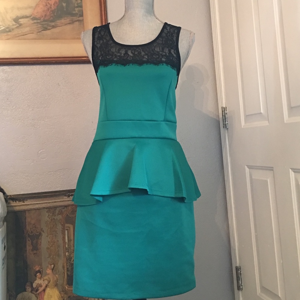 Teal Peplum dress
