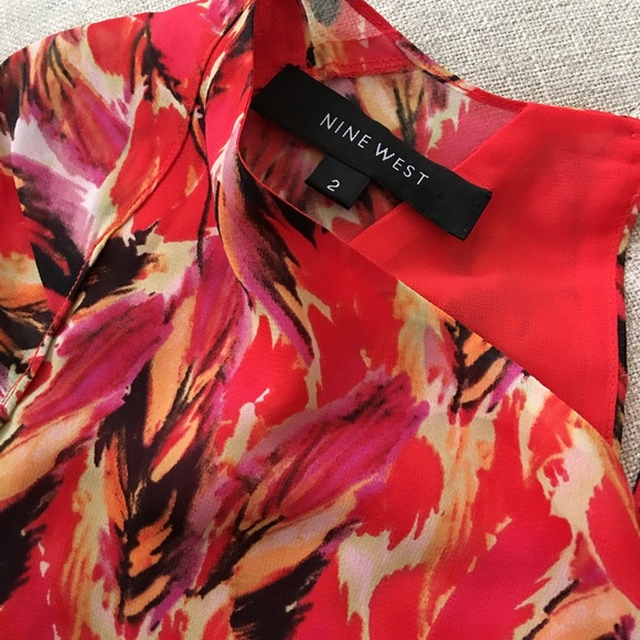 ❌donated Nine West Red Orange Dress - Picture 3 of 5