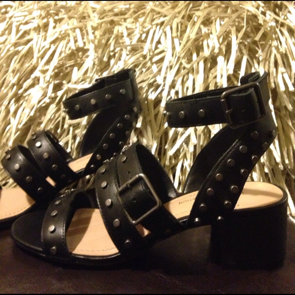 BCBG Black Stud Sandals