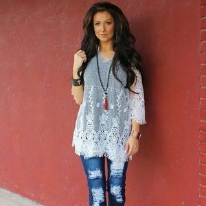 L&B Women's Distressed Lace Skinny Jeans Sz. 10