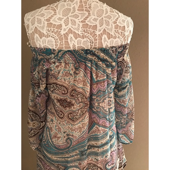 Off the shoulder paisley print dress - Picture 4 of 5