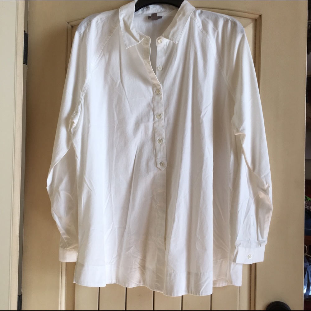 White cotton shirt-must have, size L, J.Jill, NWT