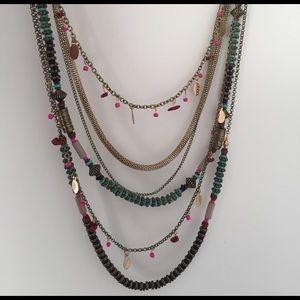 Colorful boho layered necklace, Ann Taylor Loft