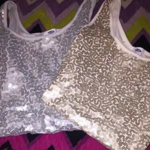 Two sequined tank tops