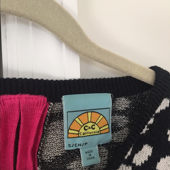 C&C California Jacquard Leopard Cropped Sweater - Picture 3 of 3