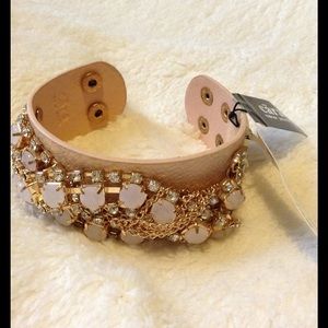 Champagne light pink cuff bracelet