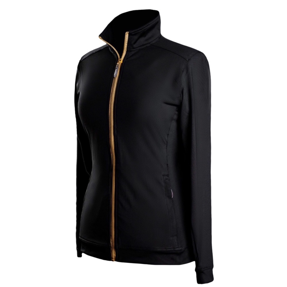 Coates Golf Black Thermal Jacket with Gold Zipper