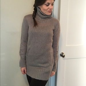 Long Gray Turtleneck Sweater