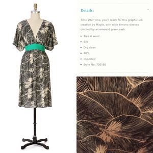 NWT S Anthropologie Silk Kimono Dress