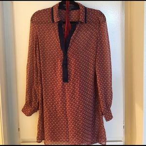 Modcloth long sleeve pattern dress size large