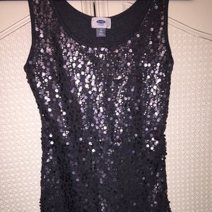 Black Sequined Tank Top