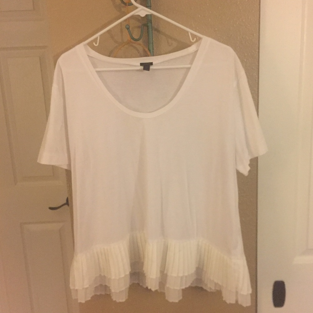 J Crew White Peplum top