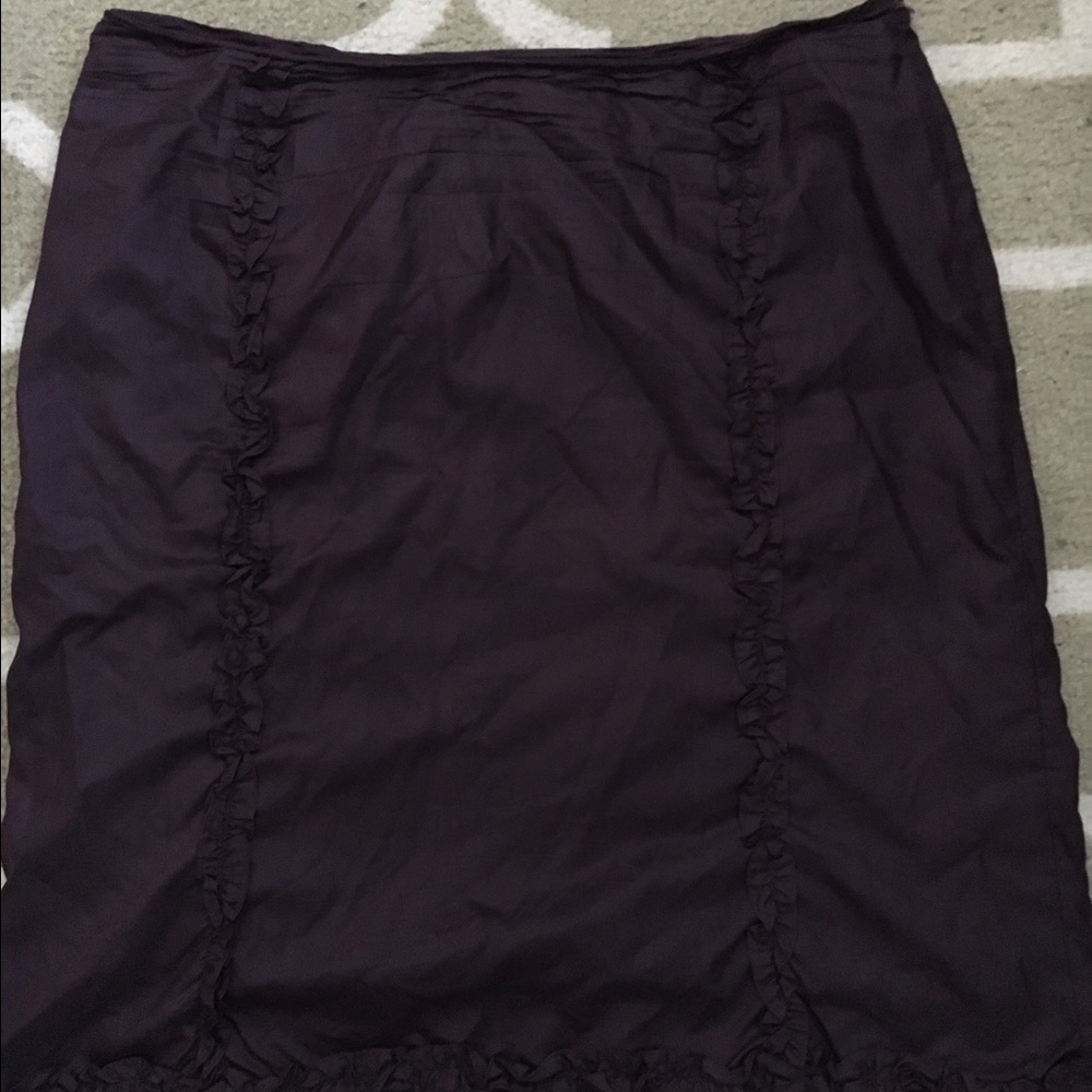 Silk purple ruffles skirt