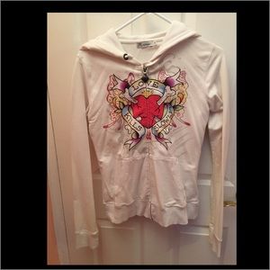 Ed Hardy white hoodie