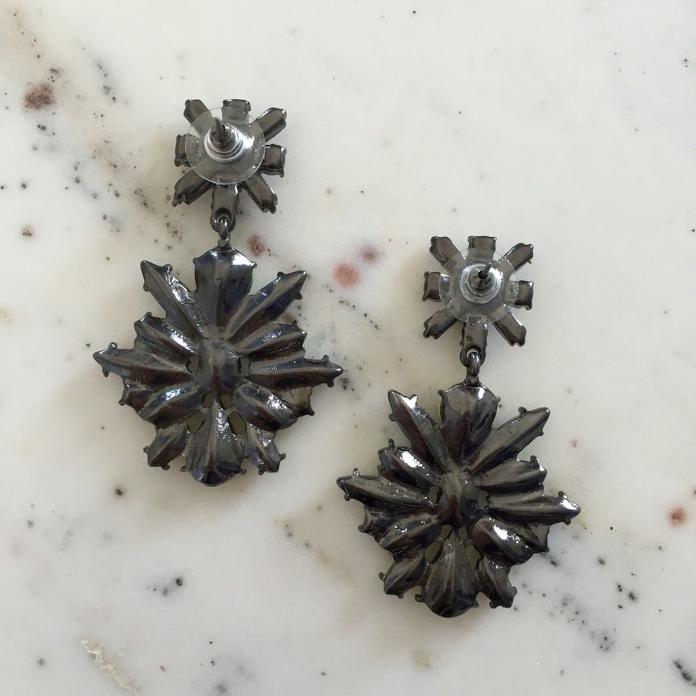 "Bella" Earrings || Yellow/Lime Floral Statement - Picture 3 of 7