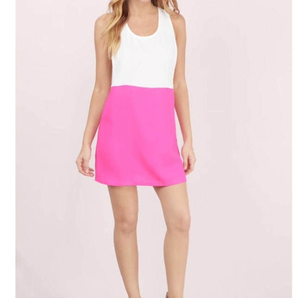 Pink & White Shift Dress