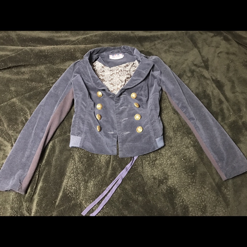 Navy Blue Free People Corset Blazer