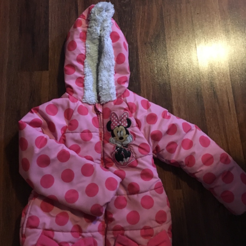 Disney Girls Pink Polkadot Coat