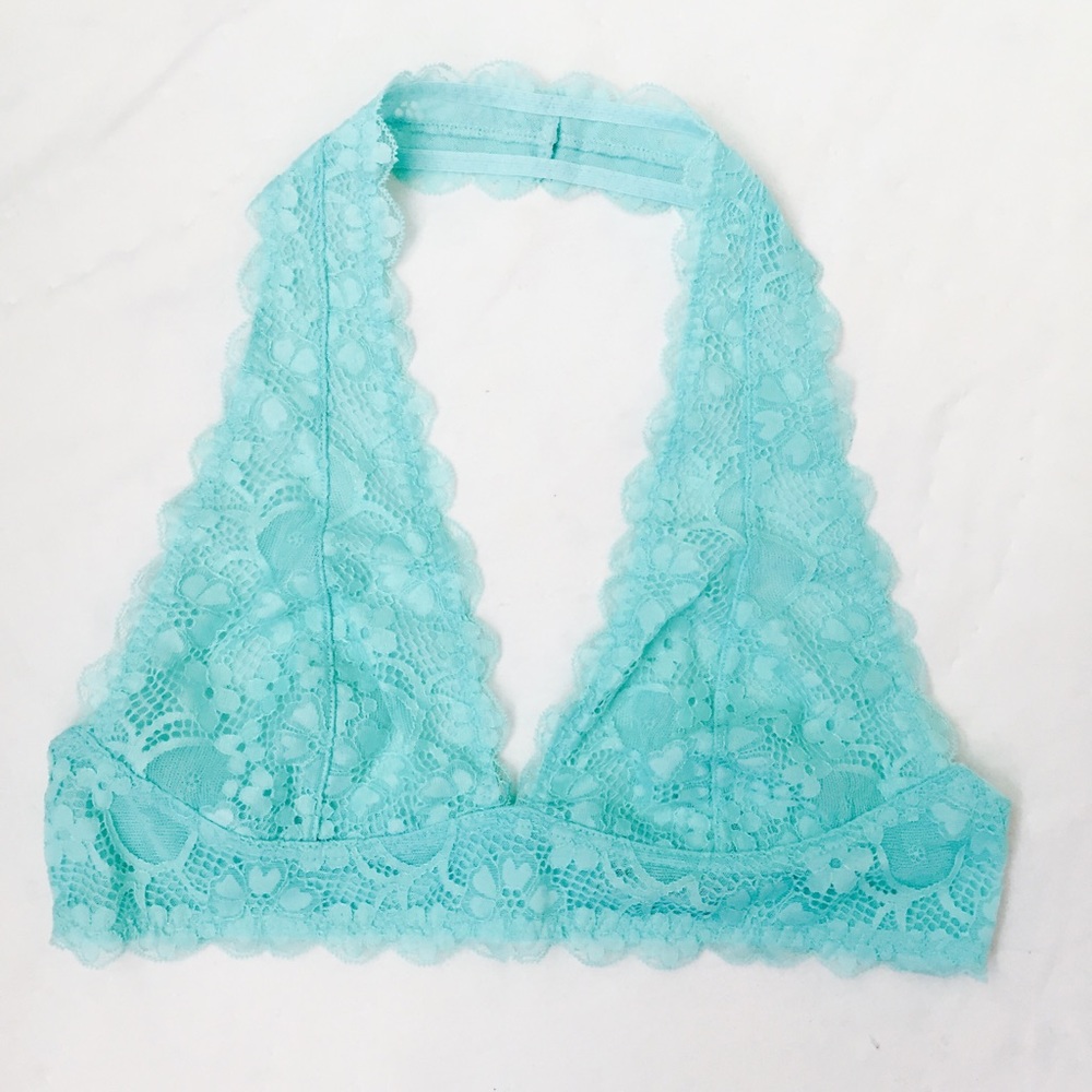 FP Blue Lace Halter Bralette - Picture 2 of 6