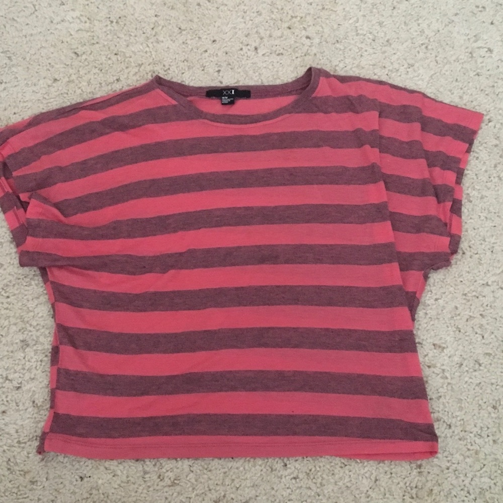 Orange and grey striped shirt from forever 21