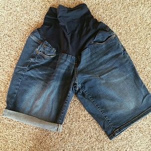 Maternity denim shorts
