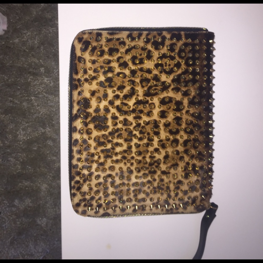 Christian Louboutin Studded pony hair Ipad Case
