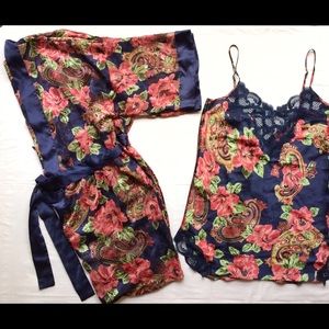 Victoria's Secret Floral Kimono Lingerie Pajamas