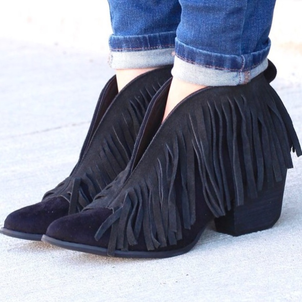 Corky's Millie fringe bootie in black