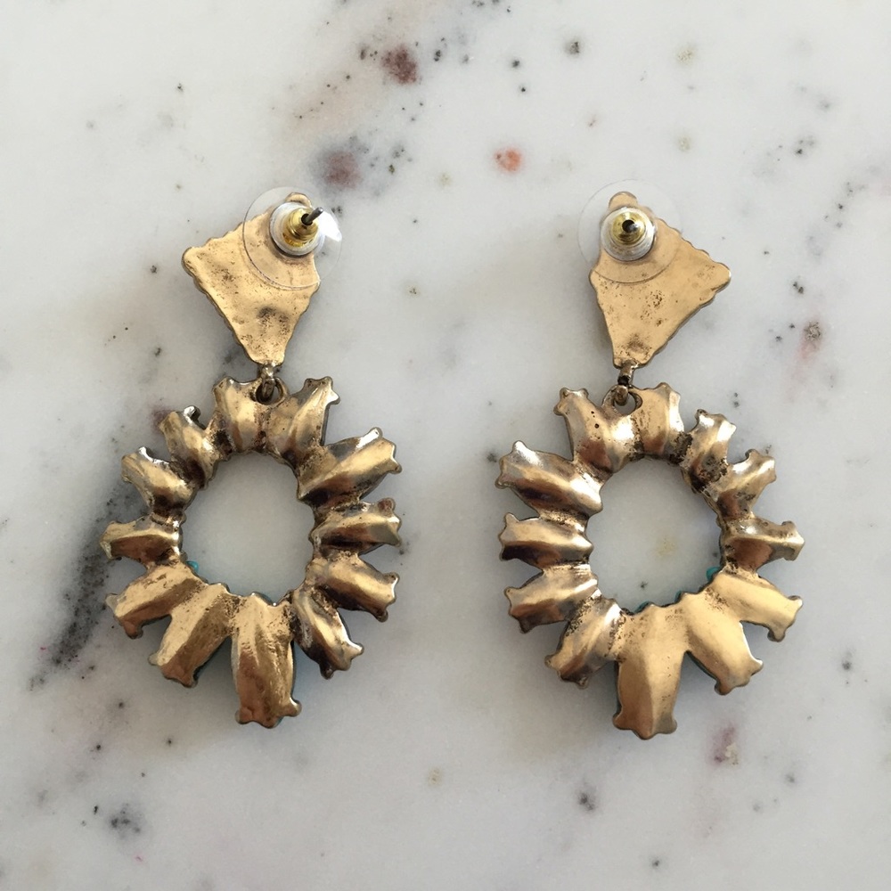 "Irina" Earrings || Blue & Clear Crystal Statement - Picture 3 of 10